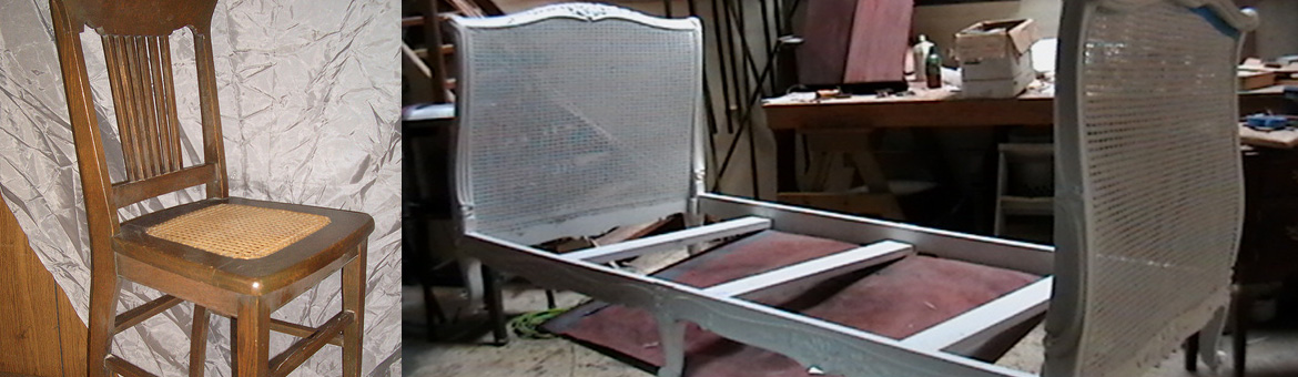 Worn rush seat
