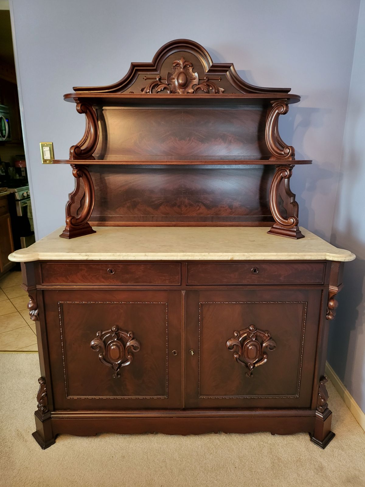 Elegant antique sideboard restoration